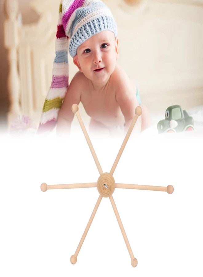 Moofey Baby Mobile Hanger, Wooden Kids Room Decor, Crib Mobile Arm with Six Legs for Wind Chime Bed Toy Decoration - Image 4